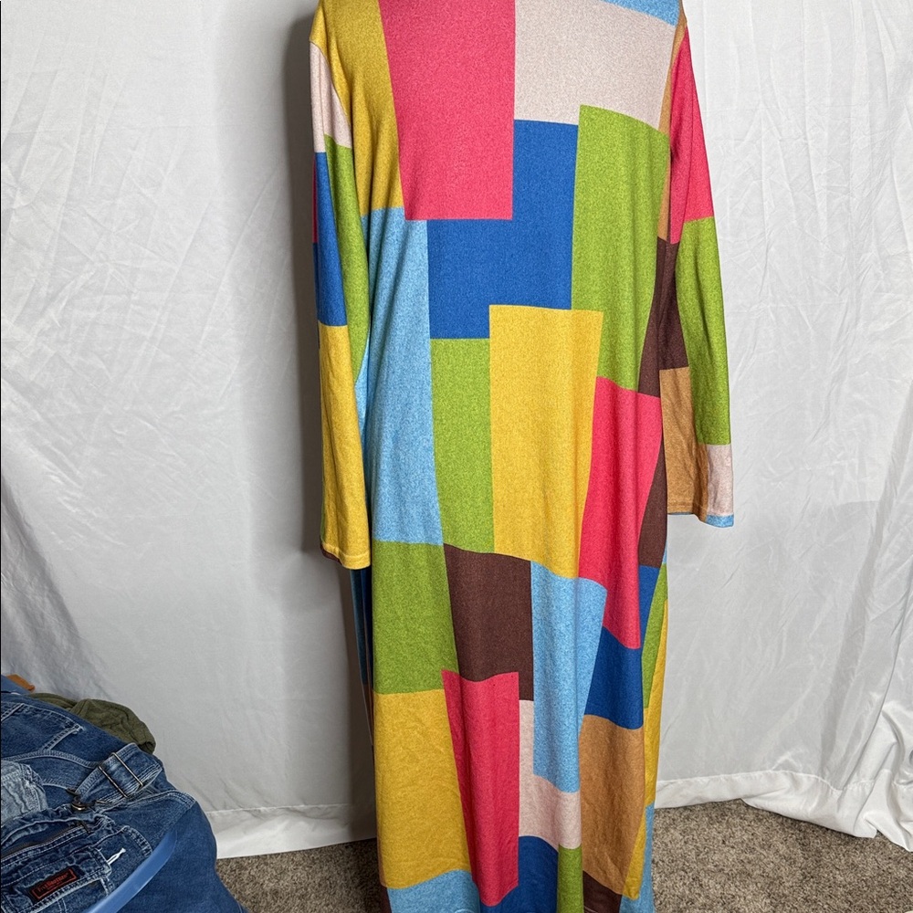 Colorful Geometric Women's Cardigan - Picture 3 of 5